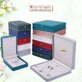  In hộp nắp bật da PU đựng nhẫn, dây chuyền, hoa tai 