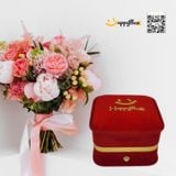  In hộp nắp bật Nhung đựng nhẫn, dây chuyền, hoa tai 