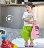  set đồ bộ siêu cute quần kaki áo thun cho bé gái 