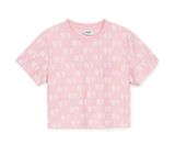  Áo Crop Top MLB Women`S Classic Monogram Jacquard Crop T Shirts New York Yankees 3Ftsm0153-50Pkm 