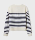  Áo Len Cardigan WHOAU Steve R-neck Cardigan WHCKF1121F Màu Trắng Sọc Ngang 