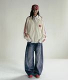  Áo khoác len BADBLOOD Billy Knit Track Zip-up Màu Kem 