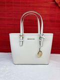  Túi Tote Michael Kors MK Jet Set Travel Extra-Small Saffiano Leather Top-Zip Tote Bag Màu Trắng Kem 