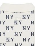  Đầm Polo MLB Women`S Classic MONOGRAM Slim Fit Pk Ops NEW YORK YANKEES 3FOPM0353-50IVS Màu Trắng 