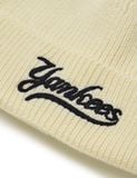  Mũ Len MLB Varsity Curlsive Mid Beanie NEW YORK YANKEES 3ABNVM146 Màu Trắng Kem / Đen 