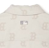  Áo Sơ Mi MLB Denim Boston Red Sox 3ADRM0131-43CRS Màu Trắng Xám 