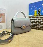  Túi Xách Tory Burch Small Robinson Spazzolato Leather Top-Handle Bag Màu Xám 147467 