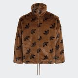  Áo Khoác Lông ADIDAS originals Logo Stand Collar Sports Jacket International Màu Nâu 