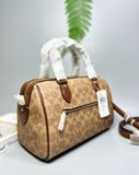  Túi Trống Coach Rowan Satchel Bag In Signature Canvas CV961 Màu Nâu Logo 