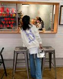  Áo Sweat MLB Public Argyle Big Logo Overfit Man to Man Màu Trắng Chữ B 3AMTM0631-43CRS 