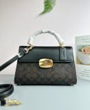  Túi Xách Coach Eliza Top Handle In Signature Canvas Brown Black Cw012 