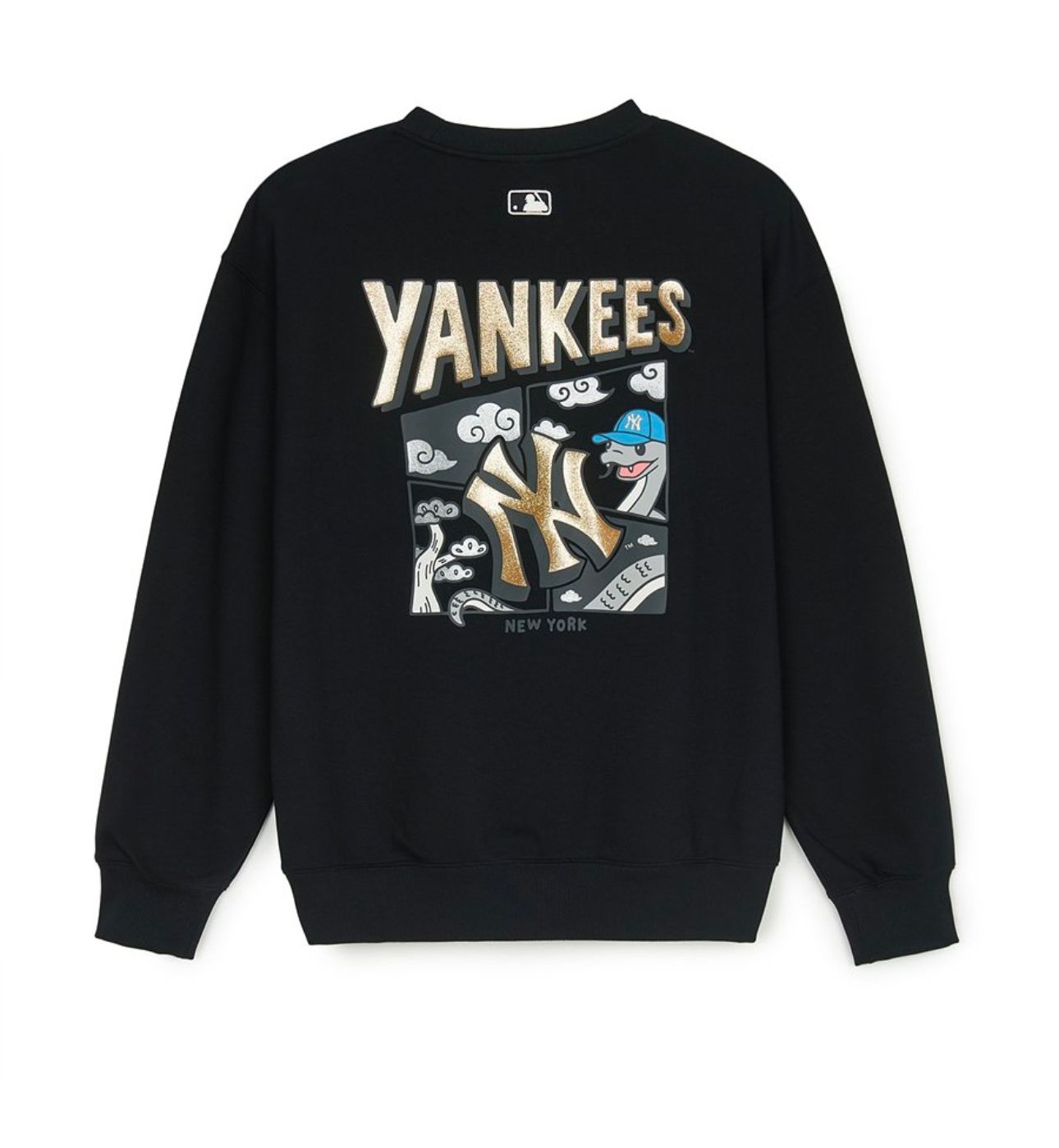 MLB■New Year Snake Cartoon Over Short Sleeve■送料込 ao-thun-mlb-new-year-snake-