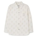  Áo Sơ Mi MLB Denim Boston Red Sox 3ADRM0131-43CRS Màu Trắng Xám 