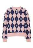 Áo Cardigan MLB Argyle Monogram Crop Boston Red Sox 3FKCM0134-43PKL Màu Hồng 