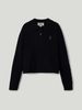 Áo Polo Len WHOAU Cable Button Collar Neck Pullover Màu Navy WHKAE4V74F