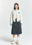  Áo Khoác Bomber MLB Women's Varsity Diamond Quilted Lip Crop Padded Jacket NY 3FPDV0146-50CRD 