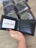  Ví Nam Michael Kors Men Rivington Billfold with Passcase Leather Màu Đen Trơn 
