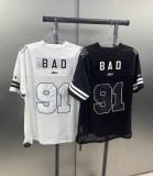  Áo Phông BadBlood Crochet 91 Football Jersey Large Fit w-tee24-072 Màu Trắng / Đen 