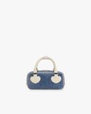  Túi Đeo Chéo FIND KAPOOR Heart Blockback 22 Crinkled - Blue Ivory Màu Xanh Kem 