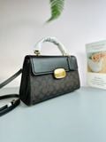  Túi Xách Coach Eliza Top Handle In Signature Canvas Brown Black Cw012 