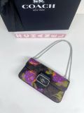  Túi Đeo Chéo Cluth Coach Morgan Crossbody In Signature Canvas With Rose Print Màu Nâu Logo CL476 