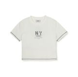  Áo Crop MLB Women`S Basic Coopers Logo Slim Crop T Shrts NEW YORK YANKEES 3FTSB0453-50IVS Màu Trắng 
