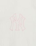  Áo Crop Top MLB Women`S Classic MONOGRAM Jacquard Crop T Shirts NEW YORK YANKEES 3FTSM0153-50IVS Màu Trắng 