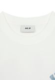  Áo Phông MLB Denimlike MONOGRAM Big Lux Over Fit T Shirts NEW YORK YANKEES 3ATSM0953-50IVS Màu Trắng 