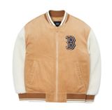  Áo Khoác Bomber MLB MLB Basic Small Logo Corduroy Baseball Jumpet Boston Red Sox  Màu Nâu Chữ B 3AJPB0324-43BGS 
