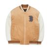 Áo Khoác Bomber MLB MLB Basic Small Logo Corduroy Baseball Jumpet Boston Red Sox  Màu Nâu Chữ B 3AJPB0324-43BGS