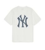  Áo Phông MLB Classic MONOGRAM Big Lux Over Fit T Shirts NEW YORK YANKEES 3ATSM0653-50IVS Màu Trắng 