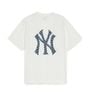 Áo Phông MLB Classic MONOGRAM Big Lux Over Fit T Shirts NEW YORK YANKEES 3ATSM0653-50IVS Màu Trắng