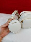  Túi Đeo Chéo Michael Kors MK Jet Set Medium Leather Crossbody Bag with Case for Apple Airpods Pro Màu Trắng 