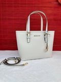  Túi Tote Michael Kors MK Jet Set Travel Extra-Small Saffiano Leather Top-Zip Tote Bag Màu Trắng Kem 
