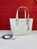 Túi Tote Michael Kors MK Jet Set Travel Extra-Small Saffiano Leather Top-Zip Tote Bag Màu Trắng Kem
