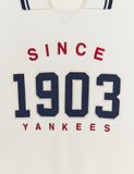 Áo Nỉ Sweat Polo MLB Sportive Varsity Over Fit Polo Sweatshirts NEW YORK YANKEES Màu Trắng 3AMTV0844-50CRS 