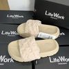Dép LifeWork Unisex_Space Run Multi Radogram Slide BEIGE LW245SH113 Màu Kem
