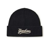  Mũ Len MLB Varsity Curlsive Mid Beanie NEW YORK YANKEES 3ABNVM146 Màu Trắng Kem / Đen 