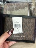  Ví Nam Michael Kors MK Men Cooper Billfold with Passcase Màu Nâu Logo 