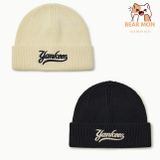  Mũ Len MLB Varsity Curlsive Mid Beanie NEW YORK YANKEES 3ABNVM146 Màu Trắng Kem / Đen 