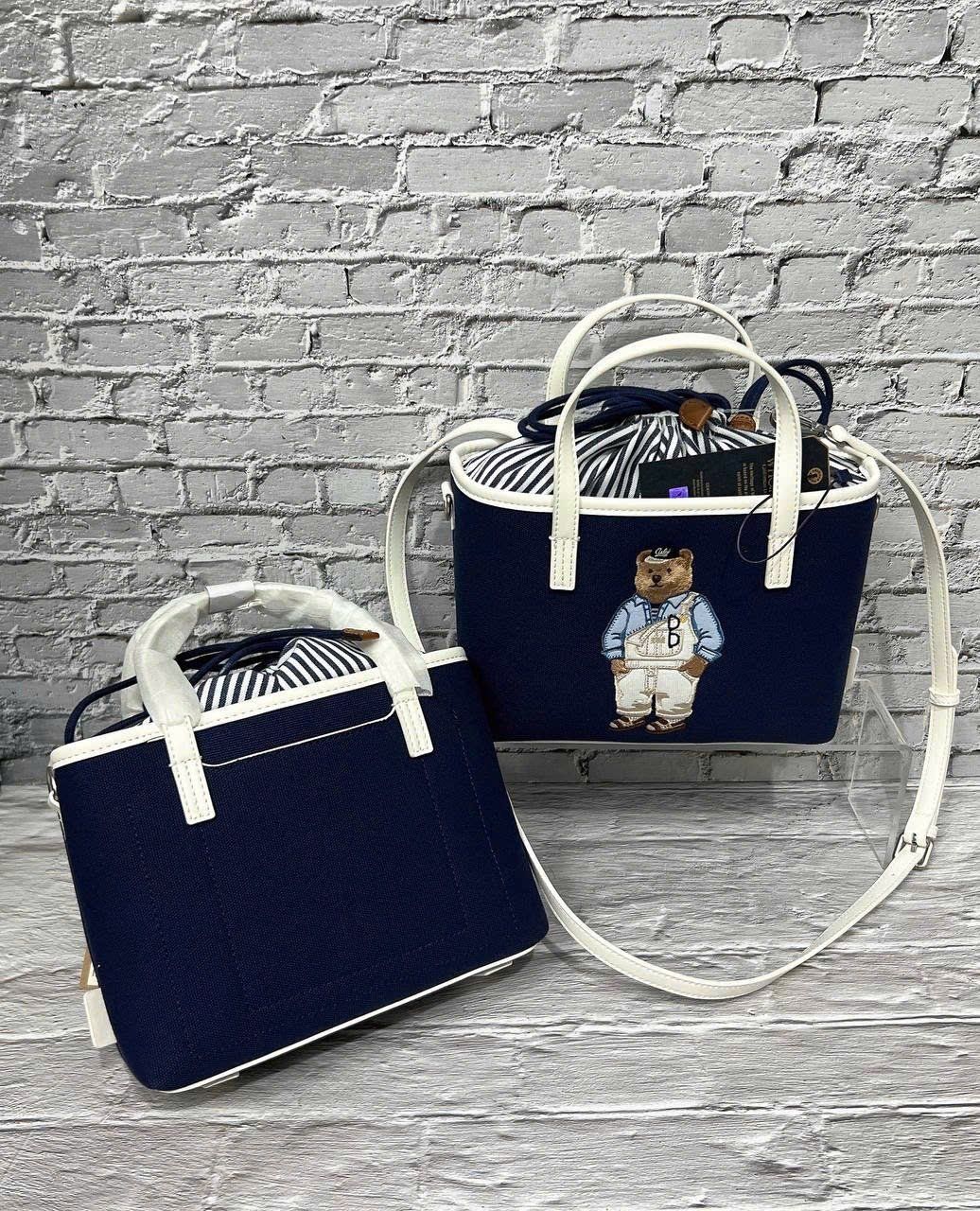 Túi Tote WHOAU Canva Màu Xanh Navy – Bear Mon Auth