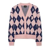  Áo Cardigan MLB Argyle Monogram Crop Boston Red Sox 3FKCM0134-43PKL Màu Hồng 