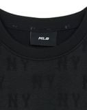  Áo Crop Top MLB Women`S Classic MONOGRAM Jacquard Crop T Shirts NEW YORK YANKEES 3FTSM0153-50BKS Màu Đen 