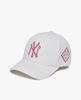 Mũ Lưỡi Trai MLB MLB Diamond Structure New York Yankees White Pink  3ACP8501N-50IVS