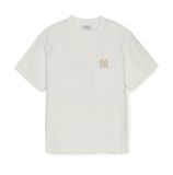 Áo Phông MLB Dia MONOGRAM Tonal Jacquard Over Fit T Shirts NEW YORK YANKEES 3ATSM1353-50IVS Màu Trắng 