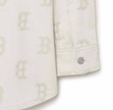  Áo Sơ Mi MLB Denim Boston Red Sox 3ADRM0131-43CRS Màu Trắng Xám 