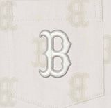  Áo Sơ Mi MLB Denim Boston Red Sox 3ADRM0131-43CRS Màu Trắng Xám 