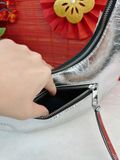  Túi Đeo Vai Marc Jacobs Metallic Small Crinkle Cruiser Shoulder Bag Màu Bạc 