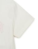  Áo Crop Top MLB Women`S Classic MONOGRAM Jacquard Crop T Shirts NEW YORK YANKEES 3FTSM0153-50IVS Màu Trắng 