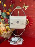  Túi Đeo Chéo Coach Cassie Croc-Embossed Crossbody Bag CV435 Màu Trắng Ngà 
